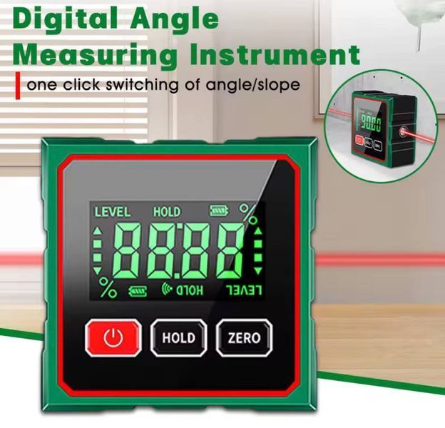 Цифровий кутомір Digital Protractor JC 120 з вбудованим акумулятором інклінометр з лазерами та магнітом JC 120 фото