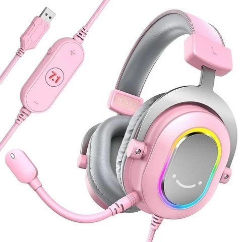Геймерські навушники з мікрофоном Fifine H6 Rgb (Pink)  Fifine H6 Pink фото