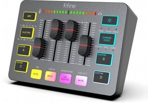 Ігровий та стрімерський аудіо мікшер Fifine Ampligame SC3 з XLR (Black) SC3  фото