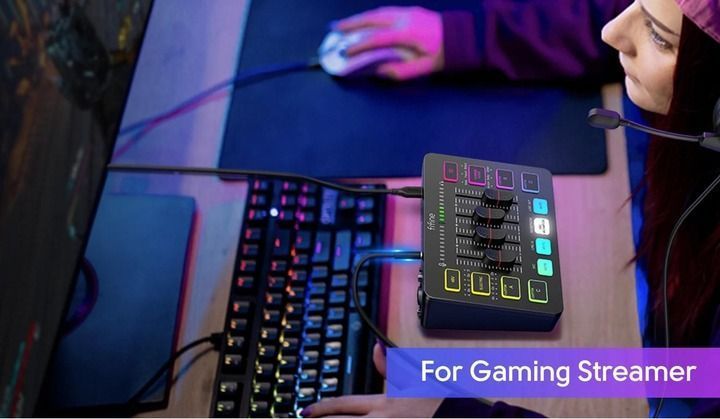Ігровий та стрімерський аудіо мікшер Fifine Ampligame SC3 з XLR (Black) SC3  фото