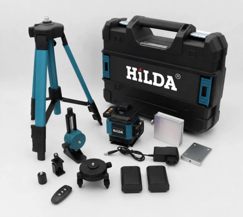 Лазерний рівень із жк-екраном HiLDA 4D, професійний нівелір із кейсом, лазерний рівень 16 ліній 000000231 фото